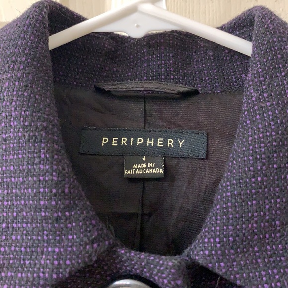 Periphery, US 4, Purple & Black Wool Blend Lined Jacket - Picture 9 of 10